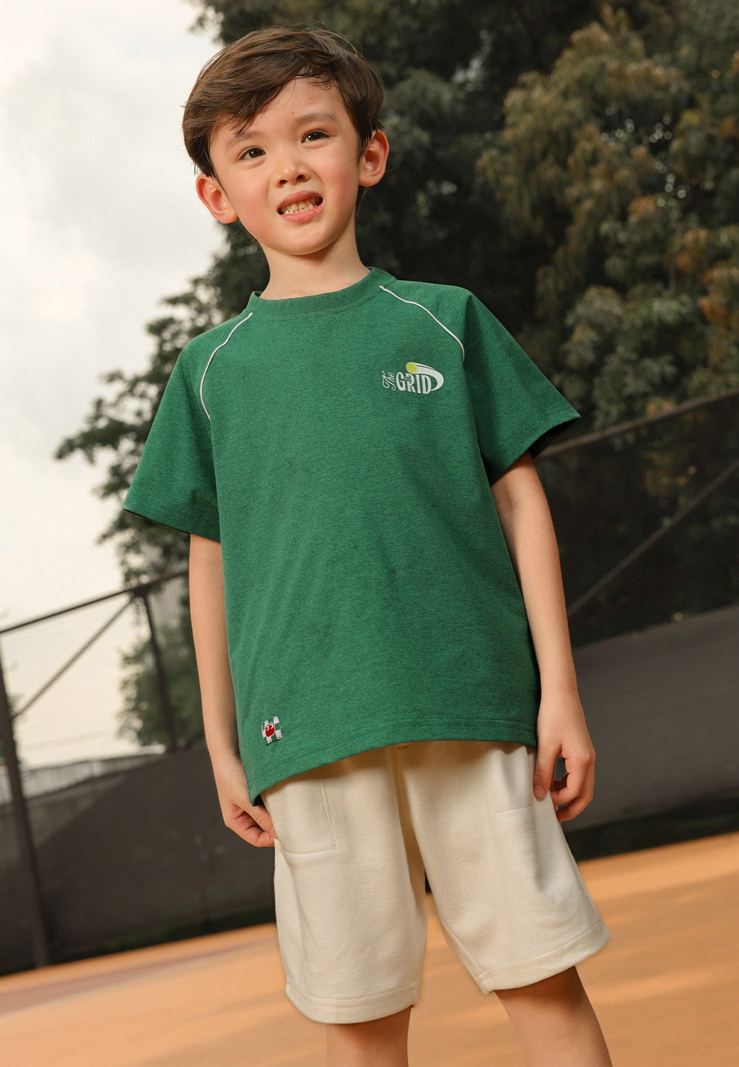 Osella Kids Rally Raglan T-Shirt In Dark Green