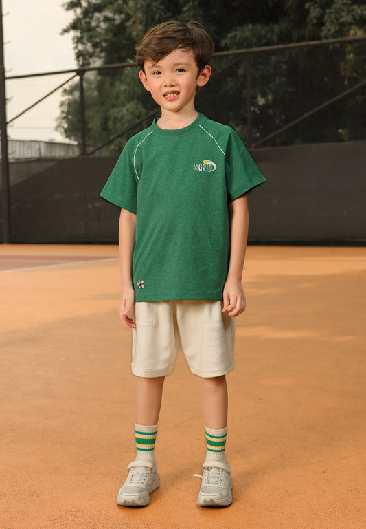 Osella Kids Rally Raglan T-Shirt In Dark Green