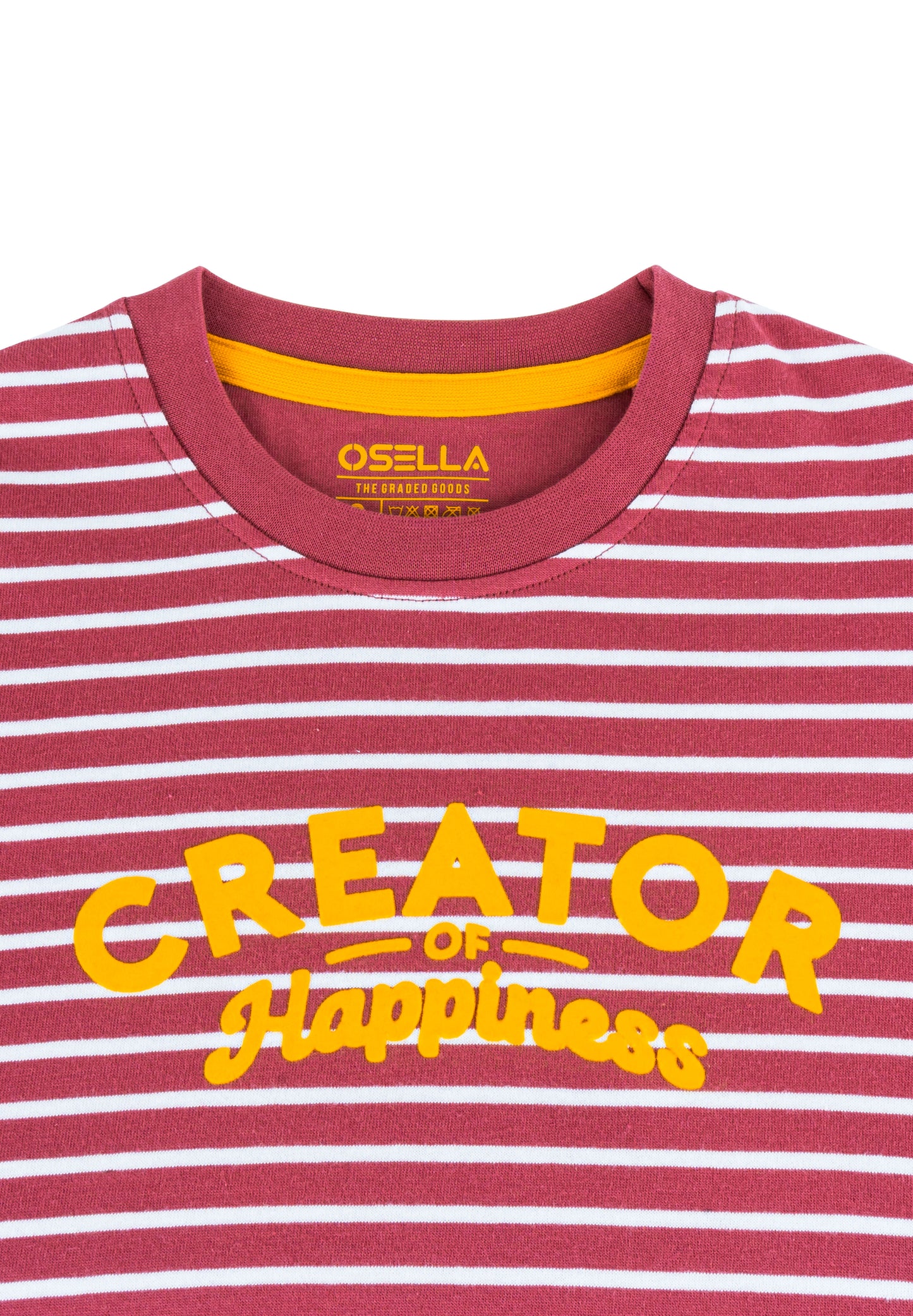 Osella Kids Regular Creator Stripe T-Shirt Print In Tomato Red And White