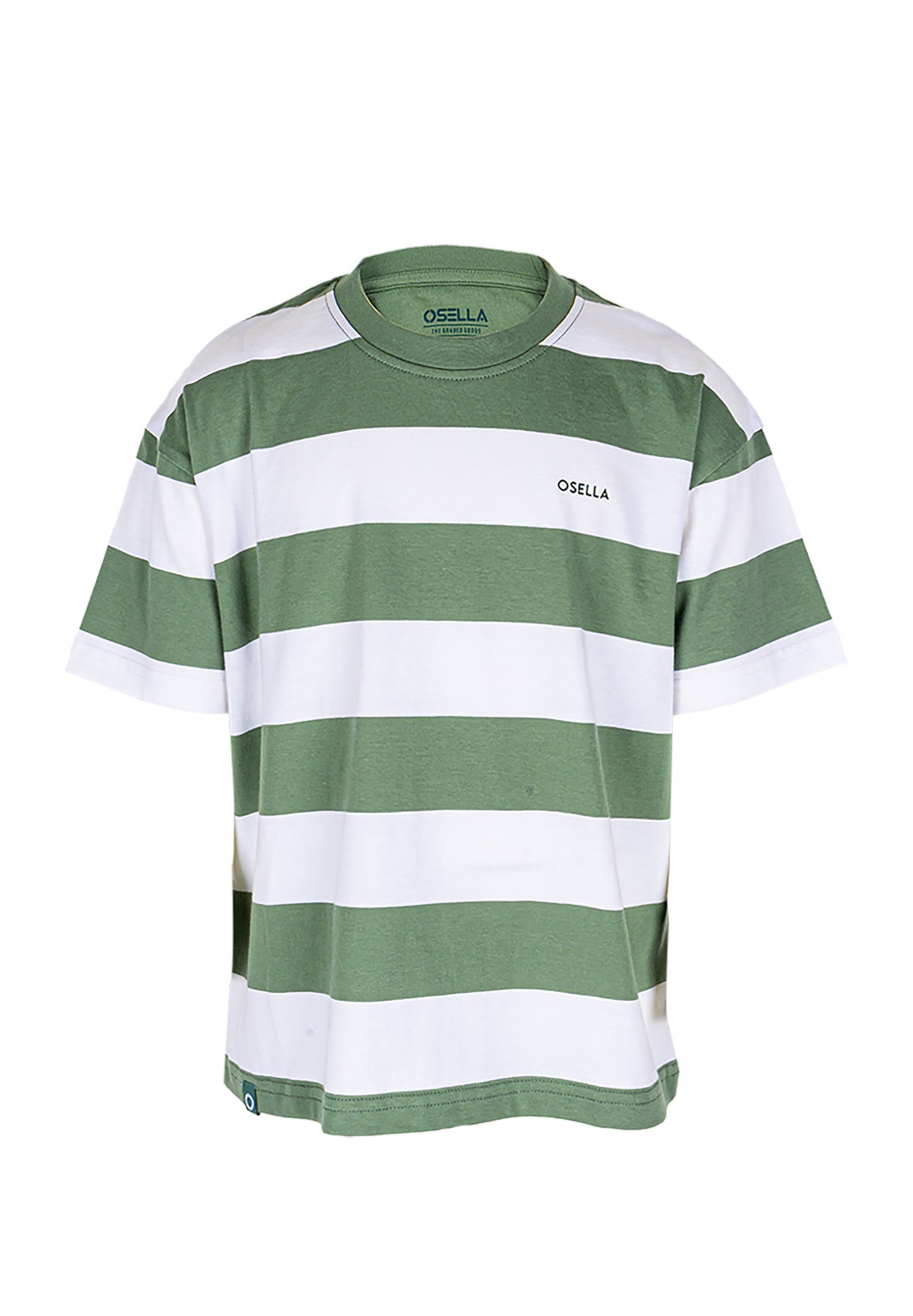 Osella Kids Oversized Stripe T-Shirt In Lafayette Green And White