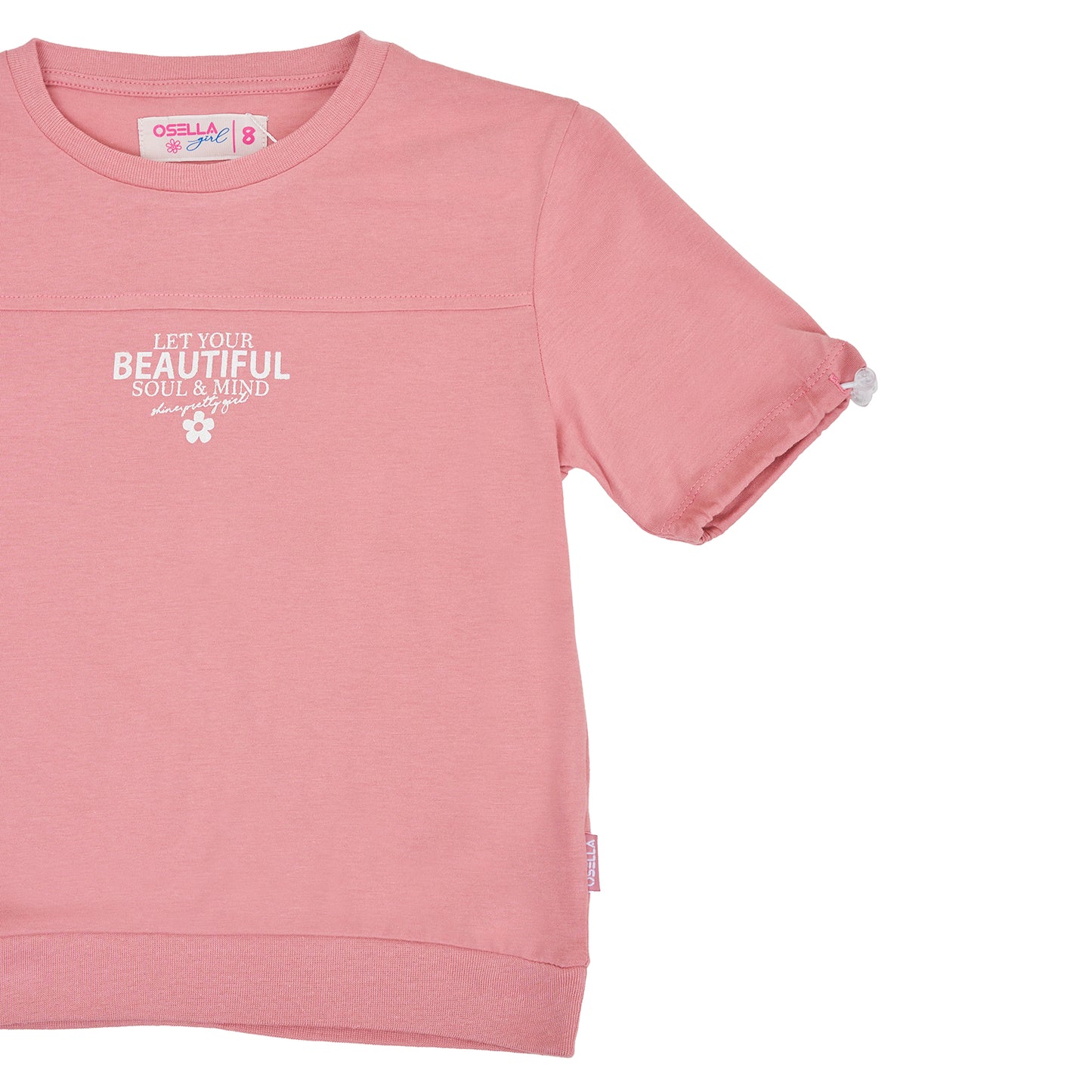 Osella Beautiful Soul Glitter Print Solid T-shirt In Pink