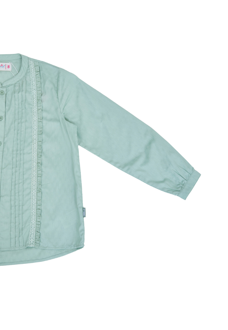 Osella Kids Long Sleeve Shanghai Collared Blouse In Mint Green