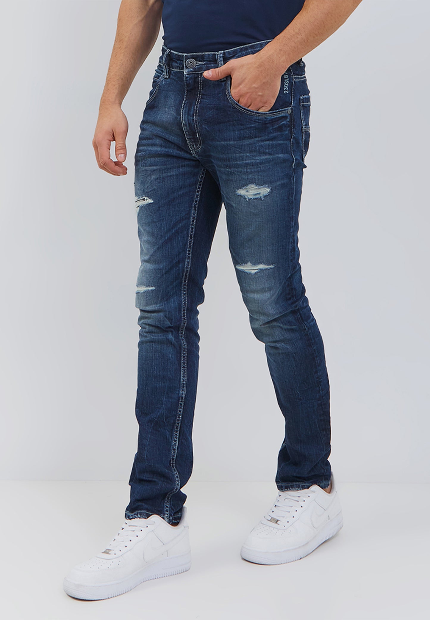 Osella Max Slim Fit Jeans In Dark Blue