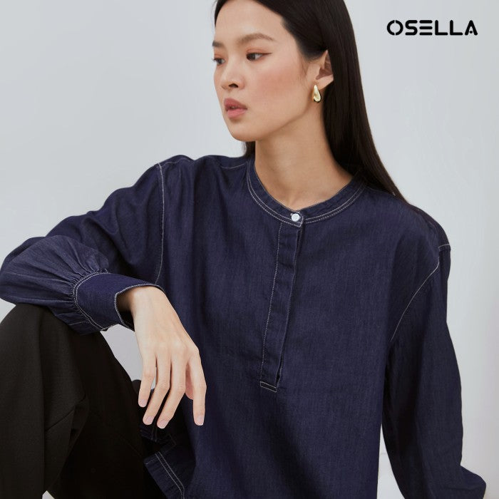 [NEW]OSELLA JOLYN DENIM OUTER 2137500542 | Blouse Outer Denim Lengan Panjang