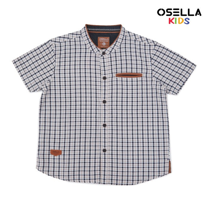 [NEW] OSELLA CHECKERED SHANGHAI COLLARED SHORT SHIRT 2233520188 | Kemeja Anak laki-laki Lengan Pendek