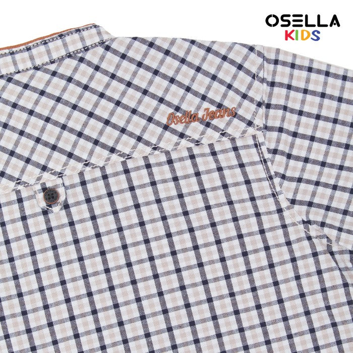 [NEW] OSELLA CHECKERED SHANGHAI COLLARED SHORT SHIRT 2233520188 | Kemeja Anak laki-laki Lengan Pendek