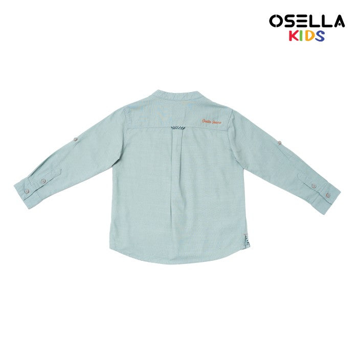 Osella Aryan Solid Shanghai Collared Long Sleeve Shirt 22375207