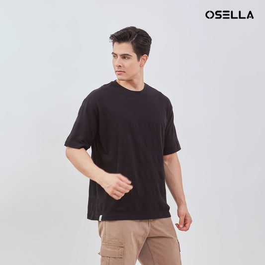 [New] Osella Textured Relaxed Fit T-Shirt 20715017 | Kaos Basic Laki Laki Lengan Pendek