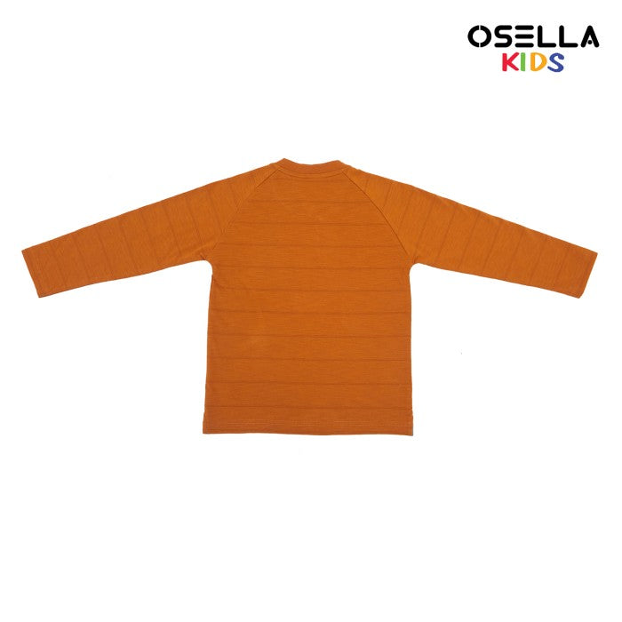 [NEW] OSELLA FAWAZ LONG SLEEVE HENLEY SHIRT WITH TEXTURURED LOOK FABRIC 2277500