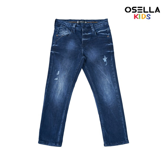 [NEW] Osella Lexy Denim Long Pants in Dark Washed With Destroy Detailing 228O5004A3 | Celana Jeans Panjang Anak Laki Laki