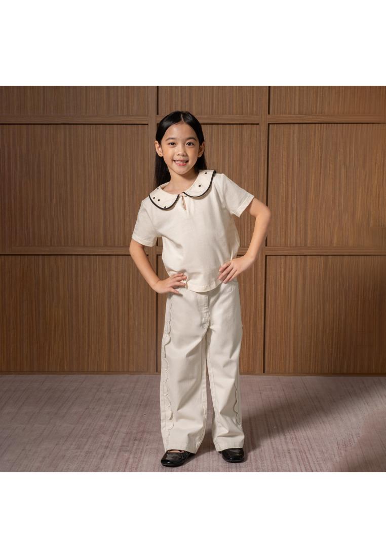 Osella Kids Clara Polka Collar Tee 2336660688 | Atasan Blouse Lengan Pendek Anak Perempuan