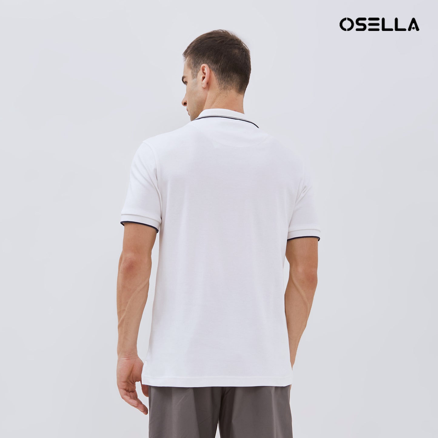 [NEW] Osella Cruzz Ribbed Placket Polo Shirt In White 2021400801