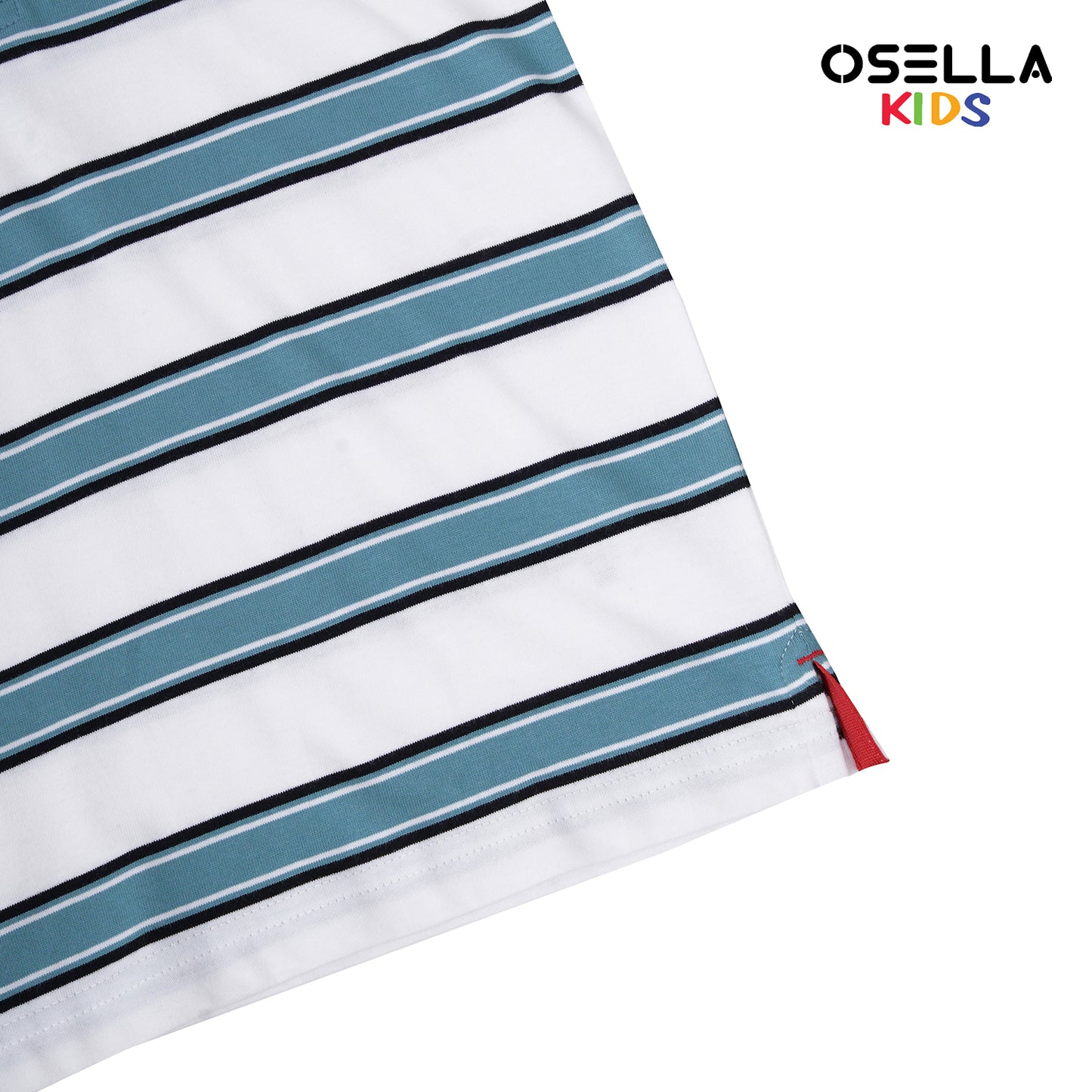 Osella Simon Stripe Polo Shirt In White And Matcha Green