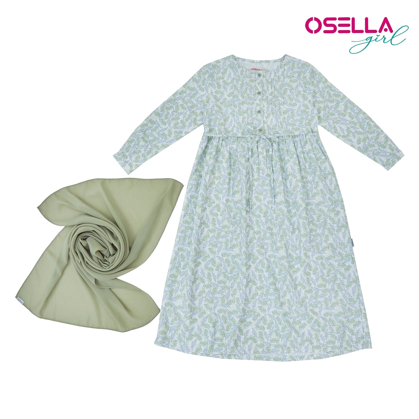 [NEW] OSELLA FLORAL MAXI DRESS IN WHITE WITH PLEAT DETAILING ON THE FRONT 2357501219