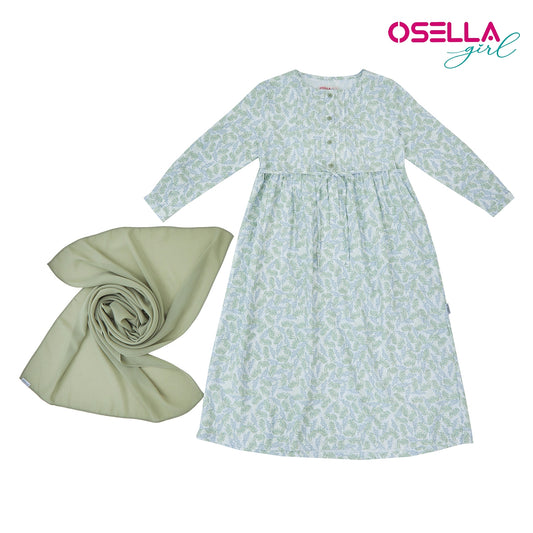 [NEW] OSELLA FLORAL MAXI DRESS IN WHITE WITH PLEAT DETAILING ON THE FRONT 2357501219