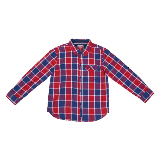 Osella Reguler Long Sleeves Checkerd Shirt In Red And Blue