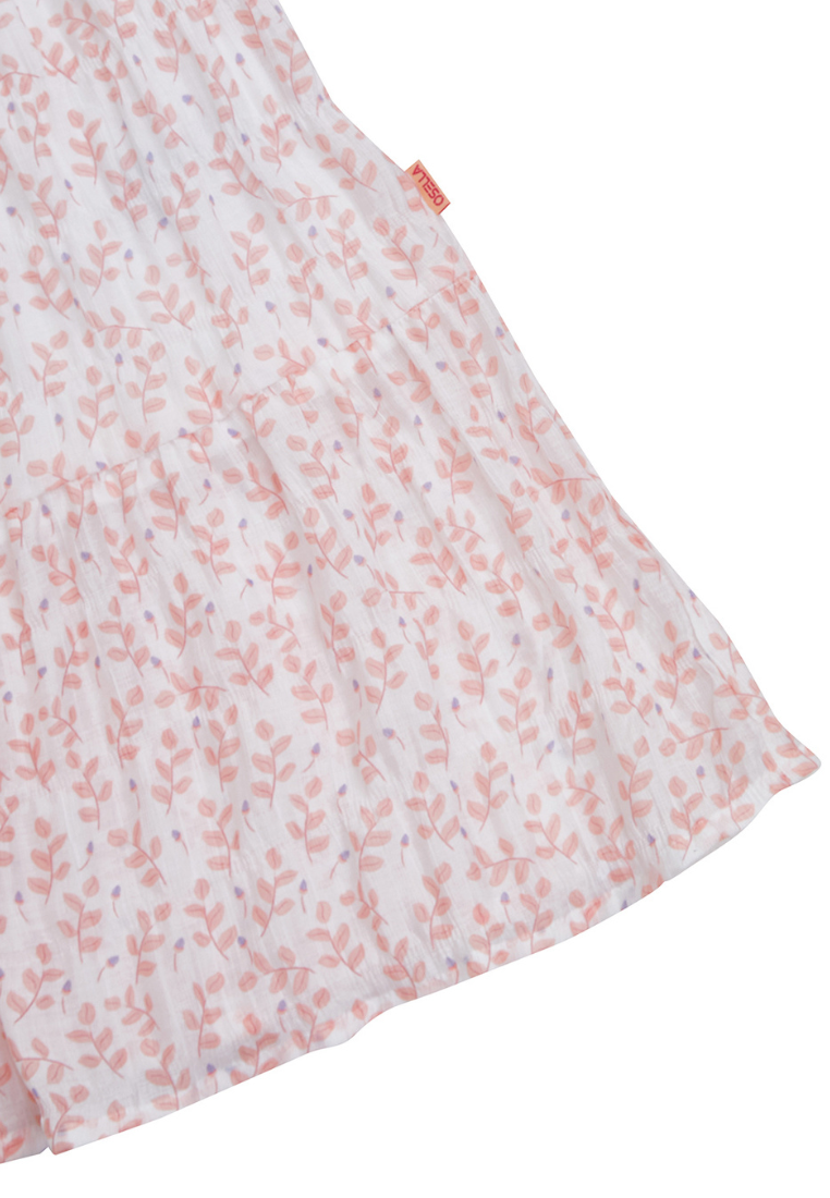 Osella Kids Floral Maxi Dress In White And Peach + Additional Pashmina