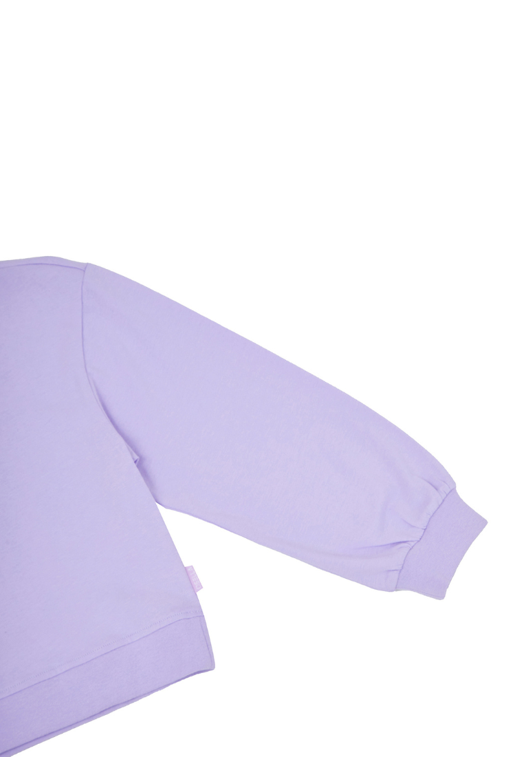 Osella Kids Crop Puff Sleeve Sweater In Lilac