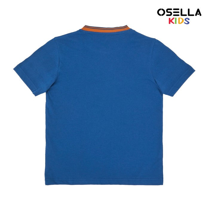 [NEW] OSELLA FINN SHORT SLEEVE FANCY FABRIC T-SHIRT WITH CONTRAST POCKET  22715003 | Atasan Kaos Pendek Anak Laki-Laki