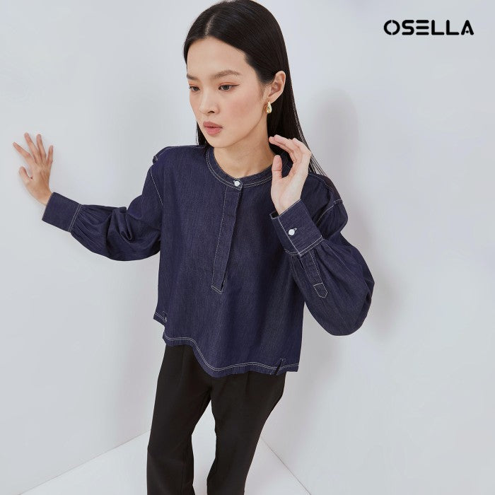 [NEW]OSELLA JOLYN DENIM OUTER 2137500542 | Blouse Outer Denim Lengan Panjang