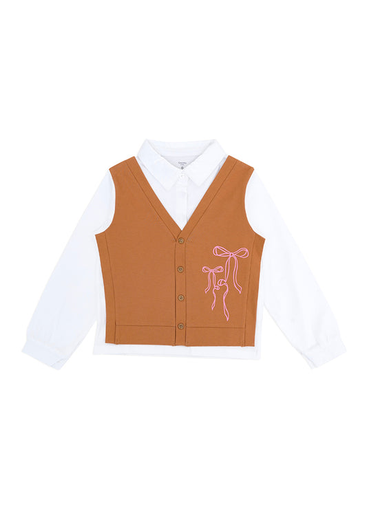 Osella Kids Chloe Ribbon Vest With Inner Combination