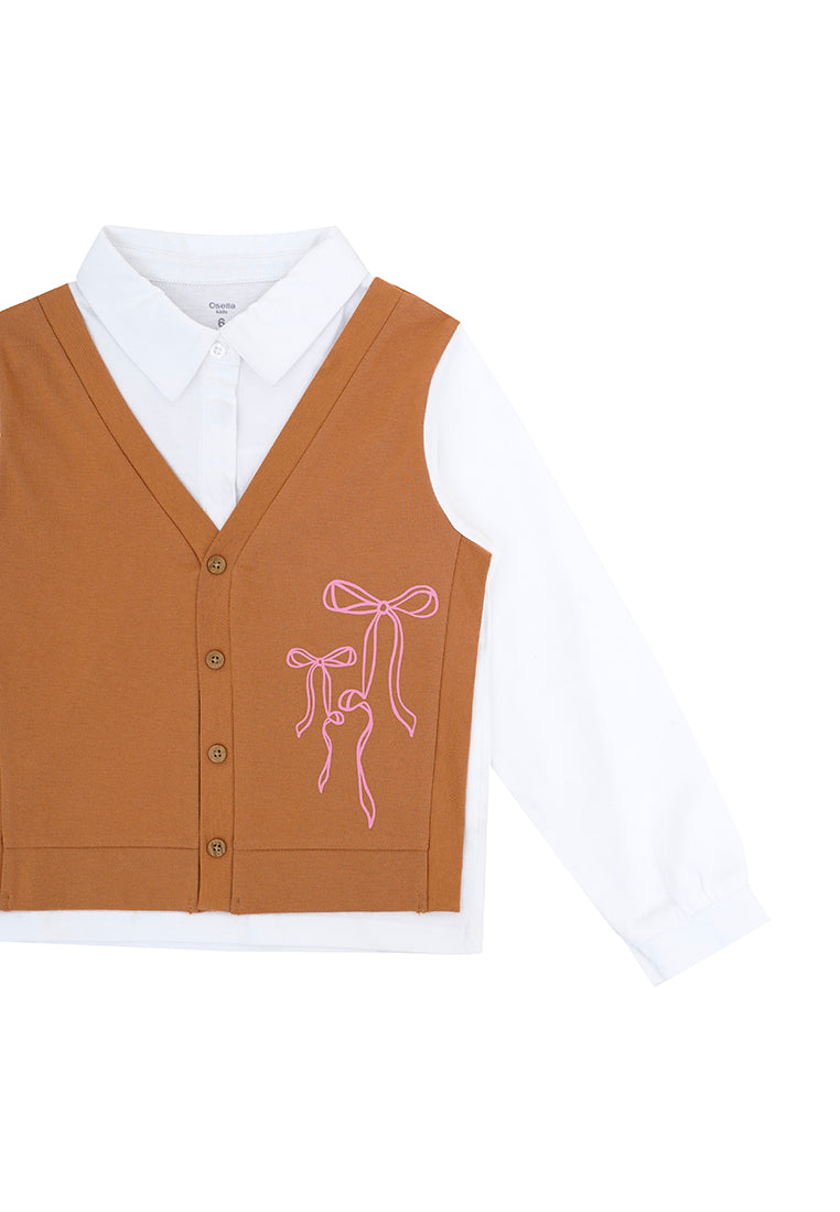 Osella Kids Chloe Ribbon Vest With Inner Combination