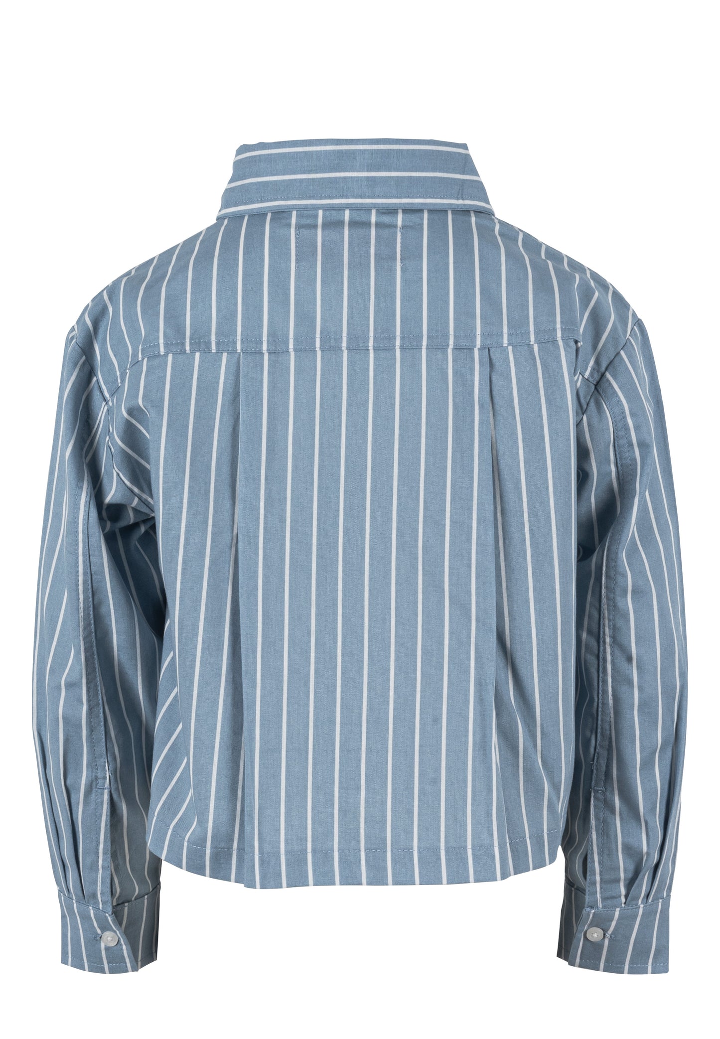 Osella Kids Cropped Pocket Stripe Shirt In Blue & White