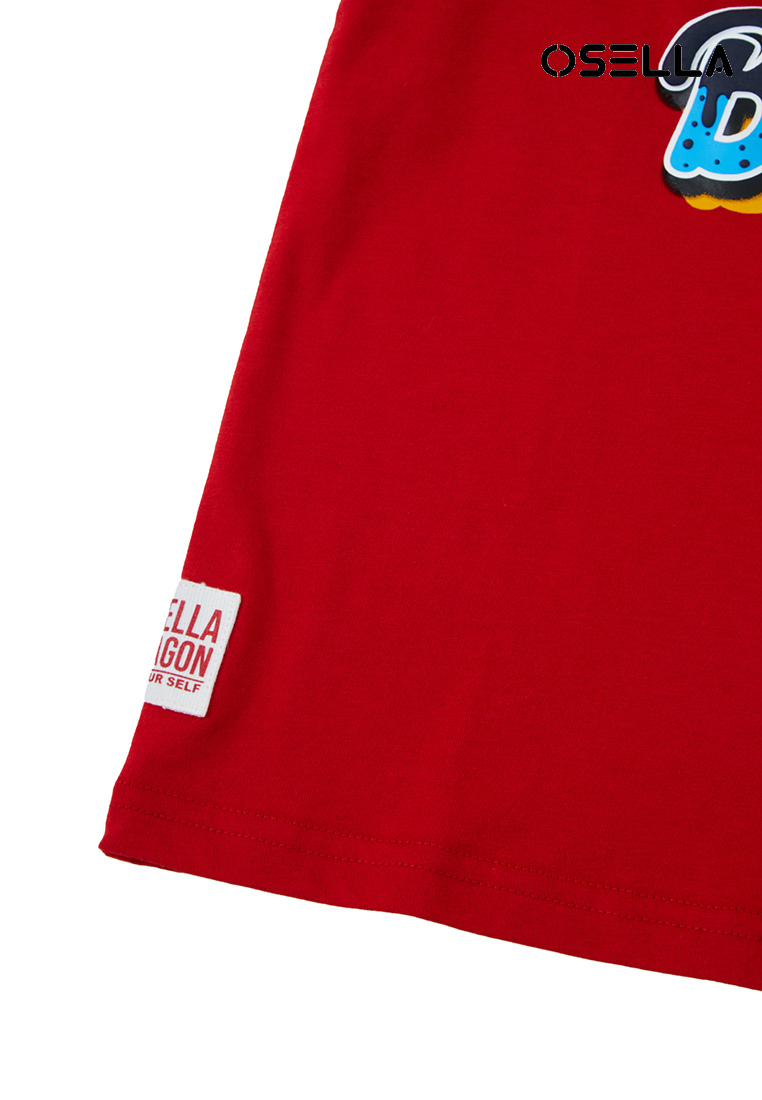 Osella Kids Lunar Regular Graphic T-Shirt In Red