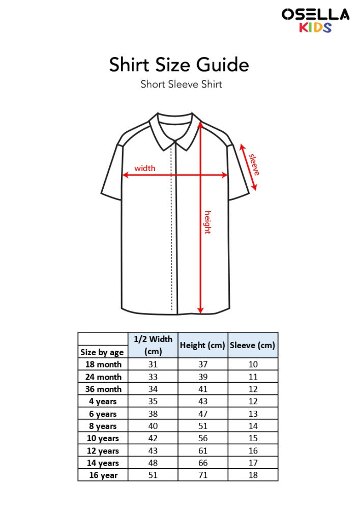 [NEW] Osella Linen Look Short Sleeve Shirt 22325002 | Atasan Kemeja Anak Laki Laki Kerah Reguler