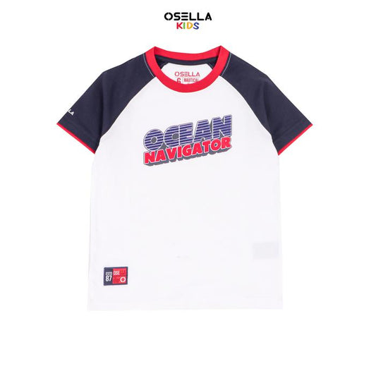 OSELLA NAUTICAL OCEAN NAVIGATOR RAGLAN TSHIRT IN WHITE