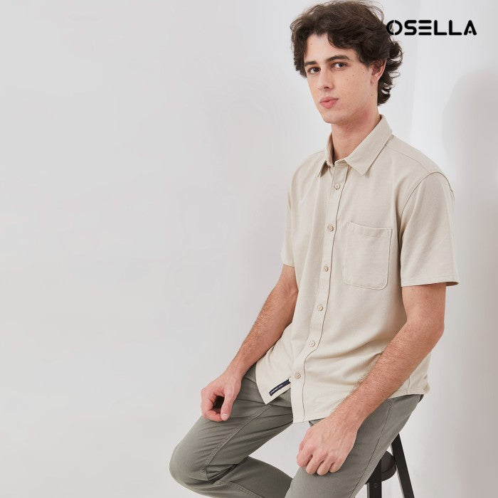 [NEW] OSELLA COTTON KNIT SHORT SLEEVE SHIRT 2032500638