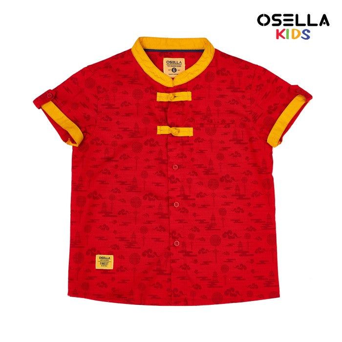 [NEW] Osella Casual Changpao Shanghai Collared Shirt With Pattern Print 22345201