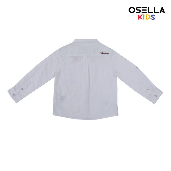 Osella Aryan Solid Shanghai Collared Long Sleeve Shirt 22375207