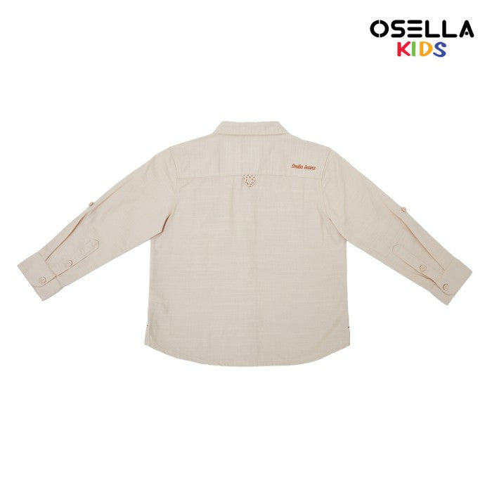 OSELLA ZAHIR LINEN SLUB LONG SLEEVE SOLID SHIRT 22375003