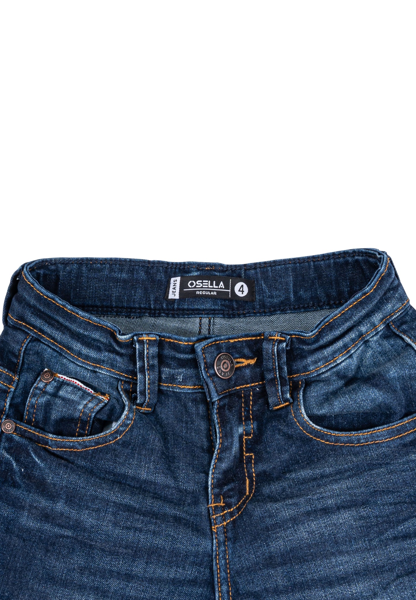 Osella Kids Jimmie Regular Long Pants Jeans In Dark Blue Denim Wash