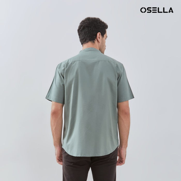 [NEW] Osella Solid Shanghai Collared Short Sleeve Shirt 2032520119