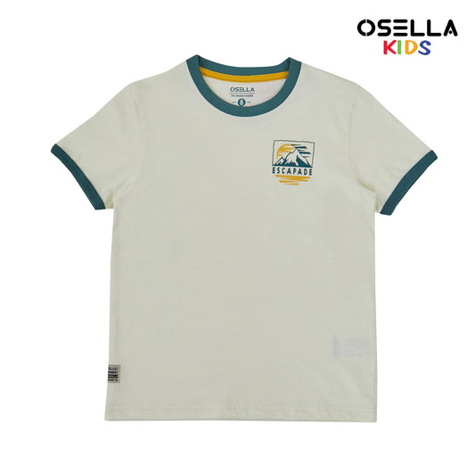 [NEW] Osella Escapade Print T-Shirt Short Sleeve in Beige 2274500788 | Atasan Blouse Anak Laki Laki Kaos Lengan Pendek
