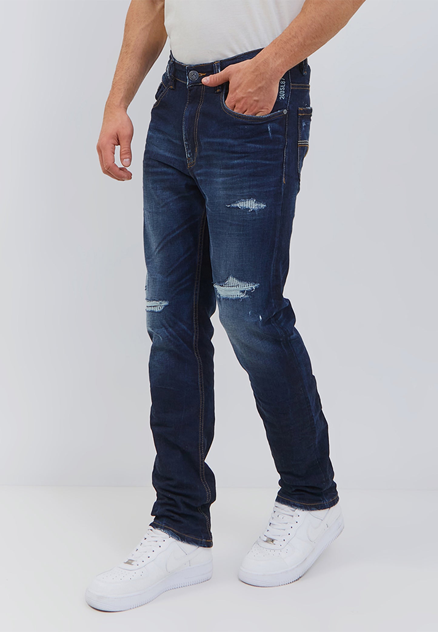 Osella Alpha Slim Fit Jeans In Dark Denim Wash