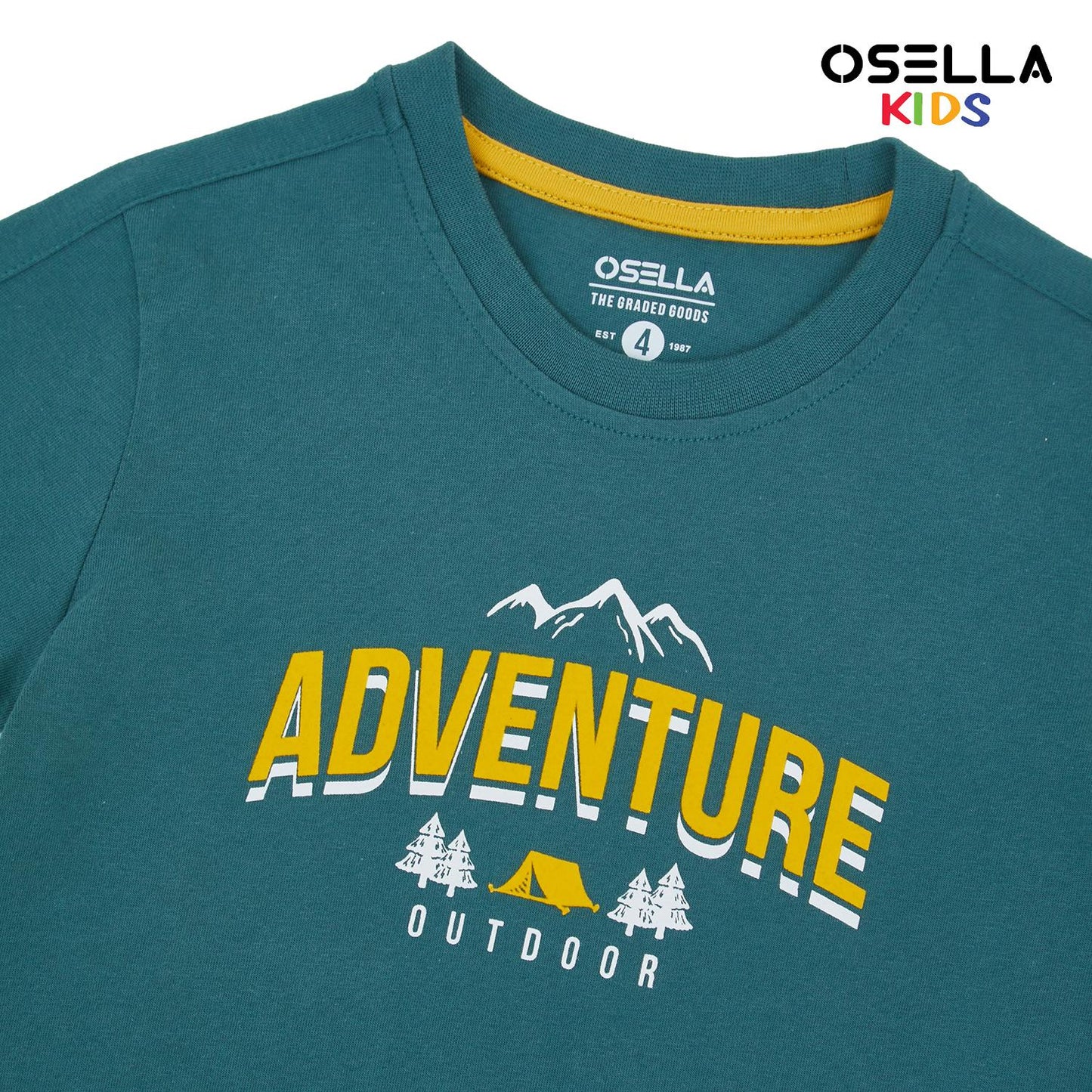 Osella Adventure Print Short Sleeve T-Shirt in Teal Green 2274500619 | Atasan Kaos Lengan Pendek Anak Laki Laki