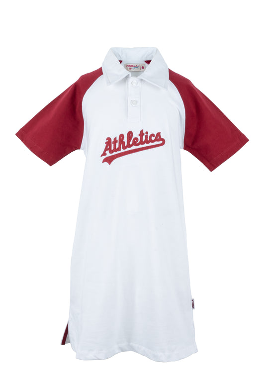 Osella Kids Athletics Raglan Mini Dress In White