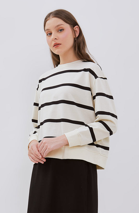 [NEW] Osella Striped Sweatshirt 21115003 | Atasan Rajut Garis Garis Lengan Panjang