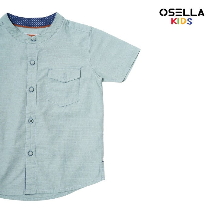 [NEW] Osella Zayd Solid Shanghai Collared Short Sleeve Shirt 2232520364