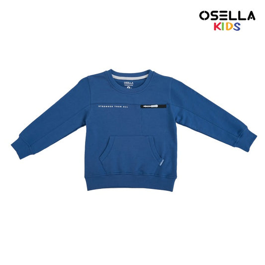 [NEW] OSELLA CUT AND SEWN REGULAR SWEATSHIRT IN SEAPORT BLUE 2212500461 | Sweater Lengan Panjang Anak Laki Laki