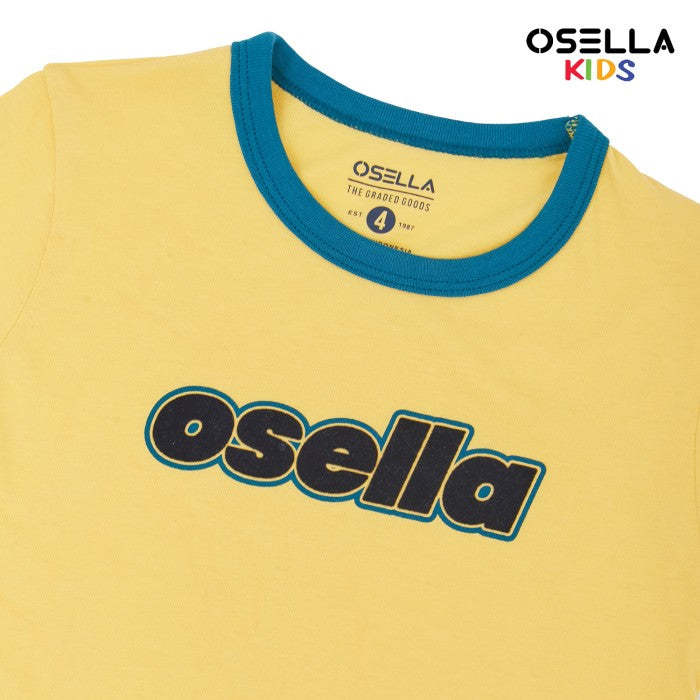 [NEW] OSELLA TYPOGRAPHY GRAPHIC T-SHIRT WITH CONTRAST RIB IN YELLOW 2274500203 | Atasan Kaos Anak Laki Laki