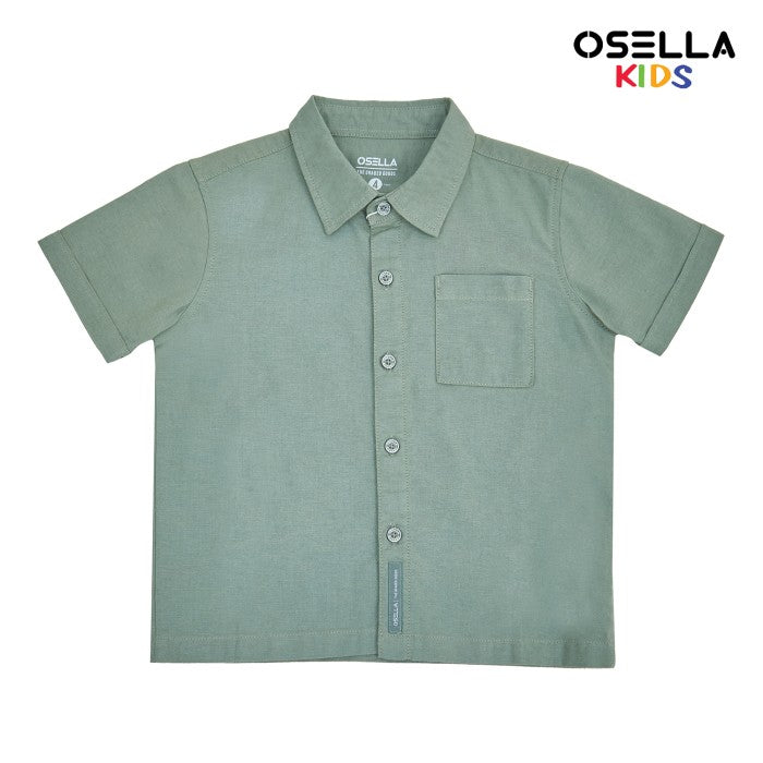 [NEW] Osella Linen Look Short Sleeve Shirt 22325002 | Atasan Kemeja Anak Laki Laki Kerah Reguler