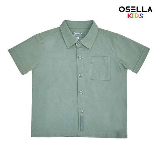 [NEW] Osella Linen Look Short Sleeve Shirt 22325002 | Atasan Kemeja Anak Laki Laki Kerah Reguler