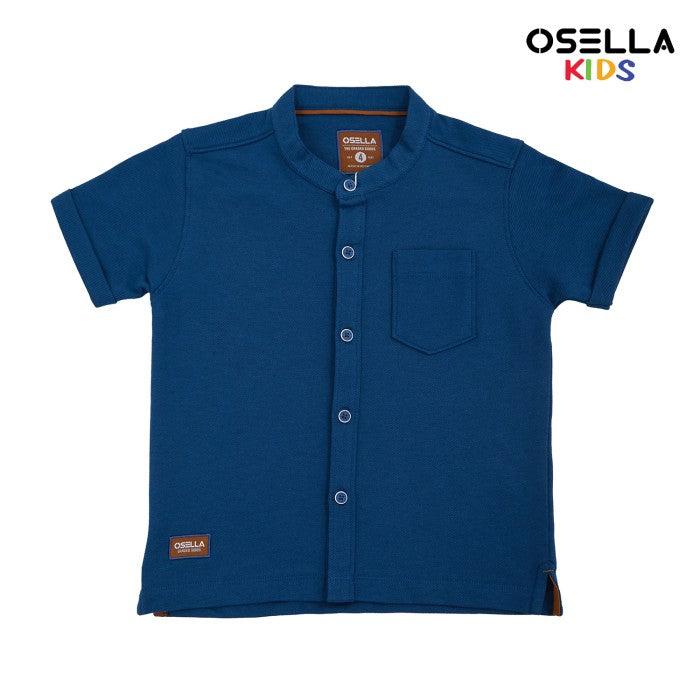 [NEW] OSELLA MASON SHORT SLEEVE SHANGHAI COLLAR KNIT SHIRT  22325207 | Kemeja Anak Laki-laki Lengan Pendek