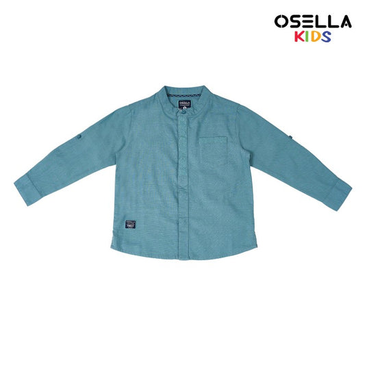 [NEW] Osella Kareem Embroidery Long Sleeve Shirt With Band Collar 22375203 | Kemeja Lengan Panjang Anak Laki-Laki