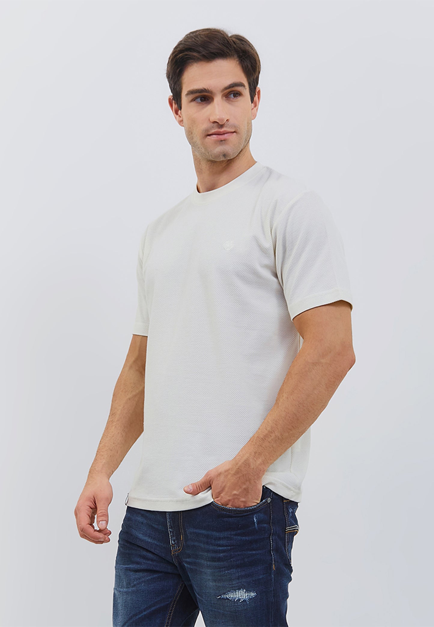 Osella Harry Regular Fit Textured Fabirc T-Shirt