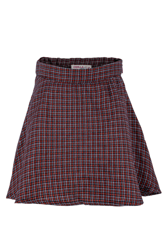 Osella Kids Flare Checkered Mini Skirt In Red